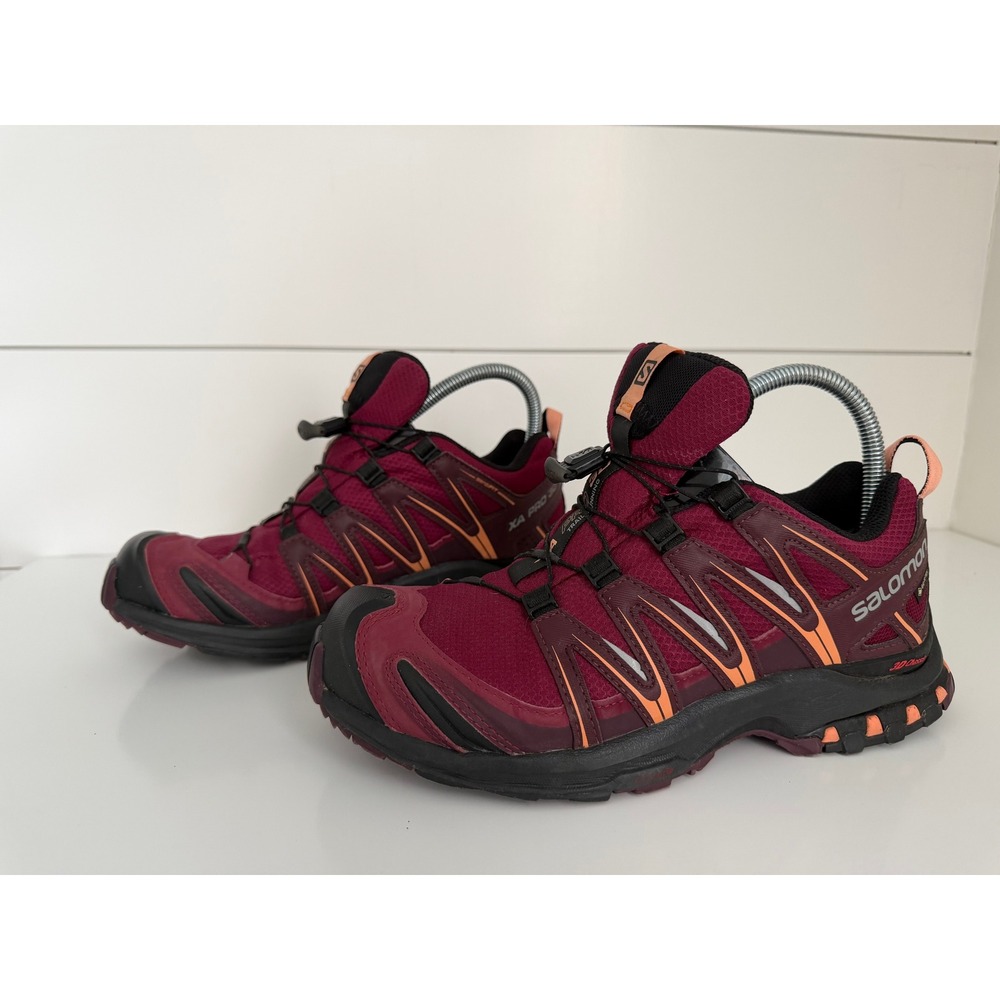 Salomon XA Pro 3D Women Trail Running Shoes Burgundy Orange  US 7.5